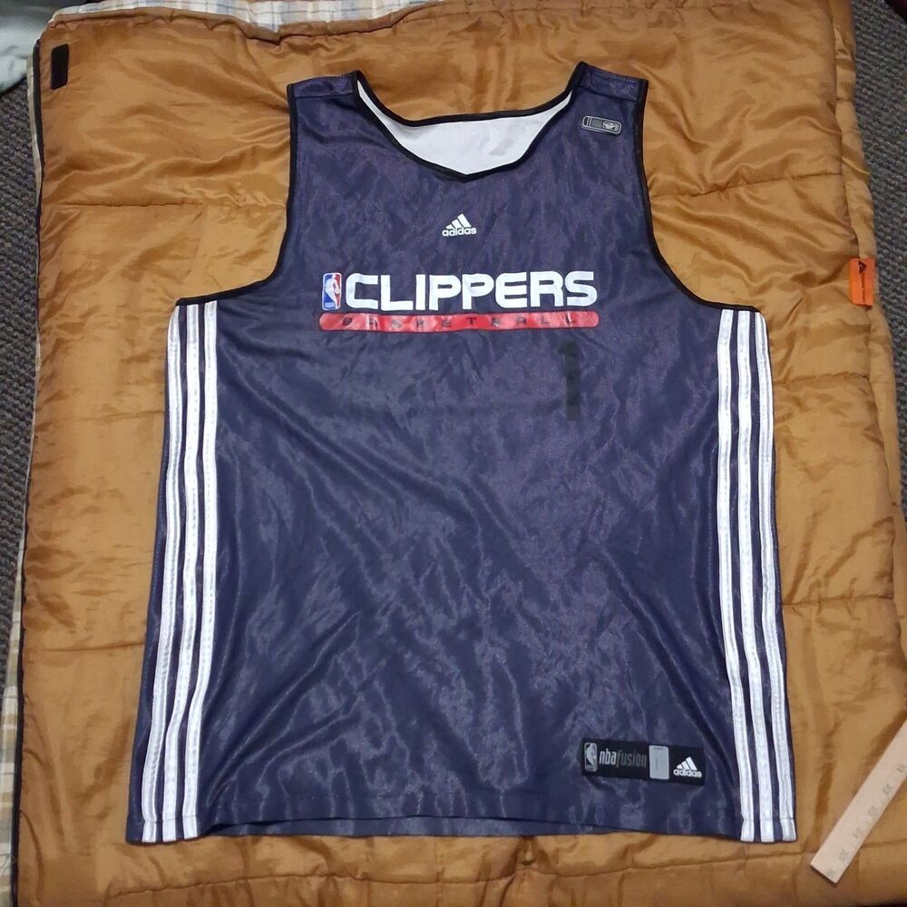 Adidas LA Clippers Reversible Basketball Jersey Tank NBAfusion Wood 1 Blue White